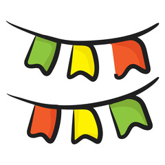 
Party garland flags in hand drawn design 

