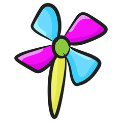 
Kids plaything, doodle icon of pinwheel icon design 
