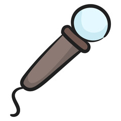 
A transducing device icon, signing mic in doodle design
