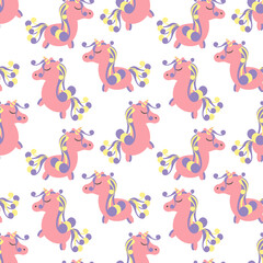 Seamless pattern with Cute unicorn . Vector background for children's fabric, Wallpaper, and other surfaces
