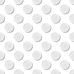 Arabic arabesque seamless pattern. Gray and white background. Design greeting card for Ramadan Kareem, Islamic ornamental colorful detail of mosaic. Vector geometric illustration.