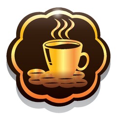hot coffee mug with beans