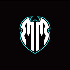 M M Initial logo design with a shield shape