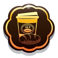 coffee in paper cup with bread