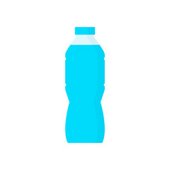 Flat water bottle, plastic bottle icon, vector illustration isolated on white background