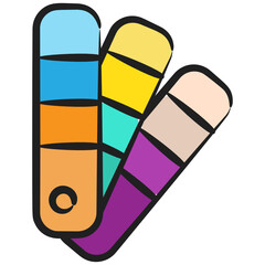 
Doodle icon of color swatches, trendy design
