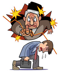 叱責を受けて落ち込む