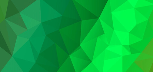 Plakat Abstract green geometric modern texture. Beautiful low poly structure banner