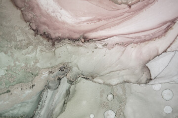 Ink, paint, abstract. The picture is painted in alcohol ink. Closeup of the painting. Colorful abstract painting background. Highly-textured oil paint. High quality details.