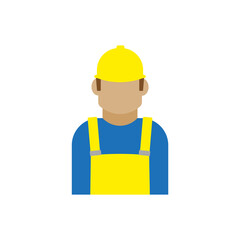 Worker icon. Flat illustration of factory worker vector icon for web.