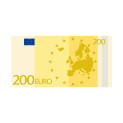 Flat euro for paper money. Business concept. Vector illustration.