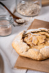 Homemade galette with apples and cinnamon