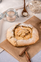 Homemade galette with apples and cinnamon