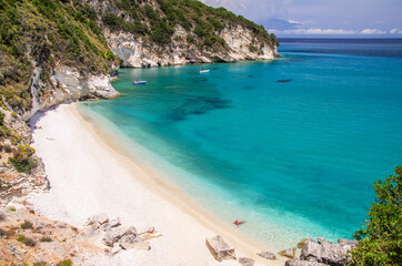 Obraz premium Picturesque Xigia sandy beach on north west coast of Zakynthos island, Greece