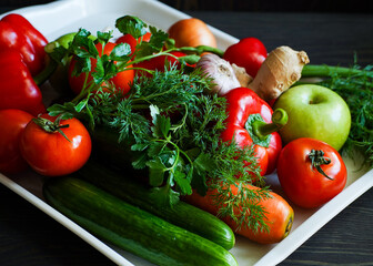 fresh vegetables on the table