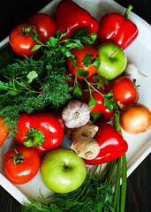 fresh vegetables on a plate