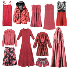 Red clothing isolated