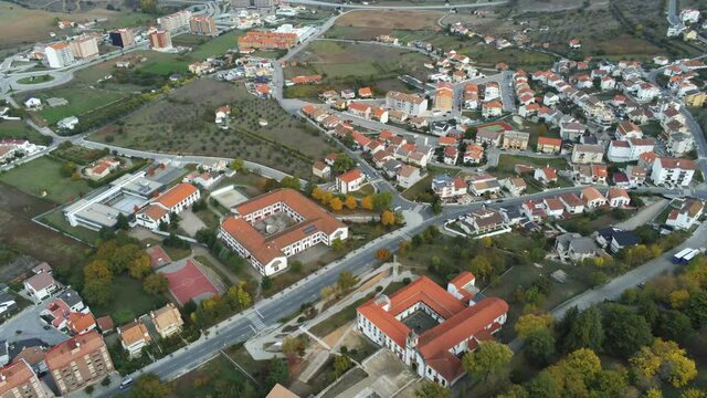 Portugal. Aerial view in the  historical city of Braganca, Drone Video