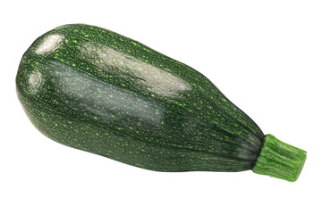 Baby striped zucchini (Cucurbita pepo fruit), isolated,  top view