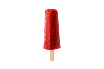 ice cream on a wooden stick on a white background in the studio