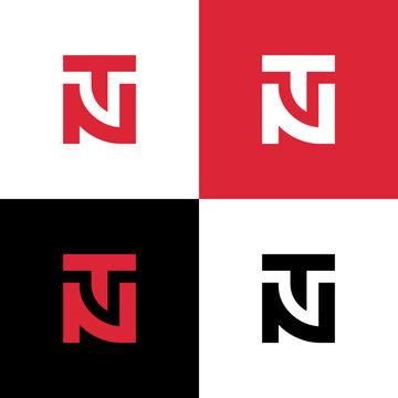 Letter TN or NT monogram logo design, square shape symbol vector illustration