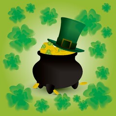 pot of gold with hat