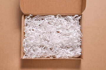 White paper filler in cardboard box