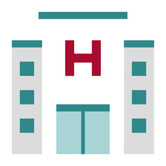 A vector illustration of a hospital building