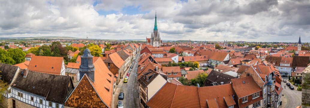 HDR-Panorama M&uuml;hlhausen Holzstra&szlig;e und Marienkirche