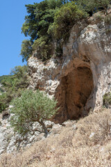 rocks in the mountains of crete greece