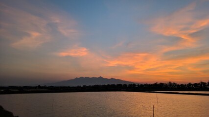 sunset over the lake
