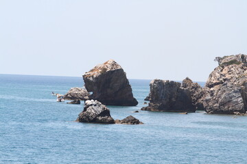 Cetraro, Italy - July 9, 2017: The sea and the beach in the Bosco district