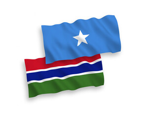Flags of Republic of Gambia and Somalia on a white background