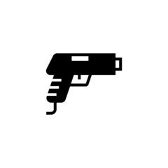 Retro game controller vector icon. shooter game in black flat glyph, filled style isolated on white background