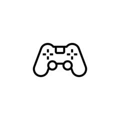 Wireless game controller icon  in black line style icon, style isolated on white background