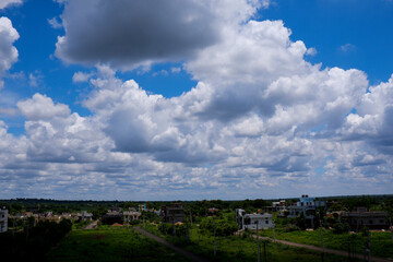 shot of cityscape in sunny day