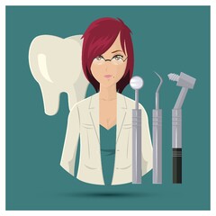 dentist with dental tools