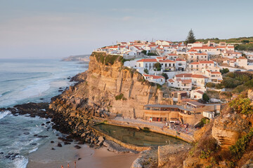 A sunset shot of the beautiful Portuguese seaside village of Azenhas do Mar.