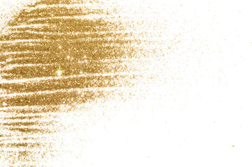 Gold glitter on white background for your design