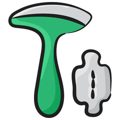 
Safety razor icon in hand drawn design 

