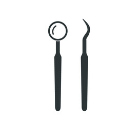 Dental instruments vector design.  Dentist tools vector logo illustration.  dentist logo.