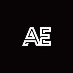 AE monogram logo with abstract line