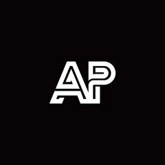 AP monogram logo with abstract line