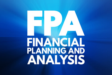 FPA - Financial Planning and Analysis acronym, business concept background