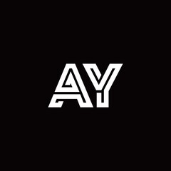 AY monogram logo with abstract line