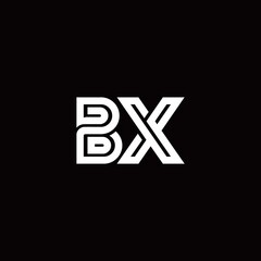 BX monogram logo with abstract line