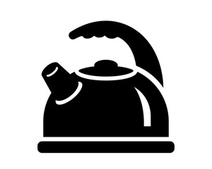 Teapot steel vector icon simple black style. Laconic simple design for the application. Ideal for hot liquids
