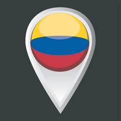 map pointer with colombia flag