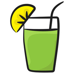 
Margarita icon design, glass with lemon slice 
