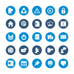 icon set of smartphone and social media concept, block style